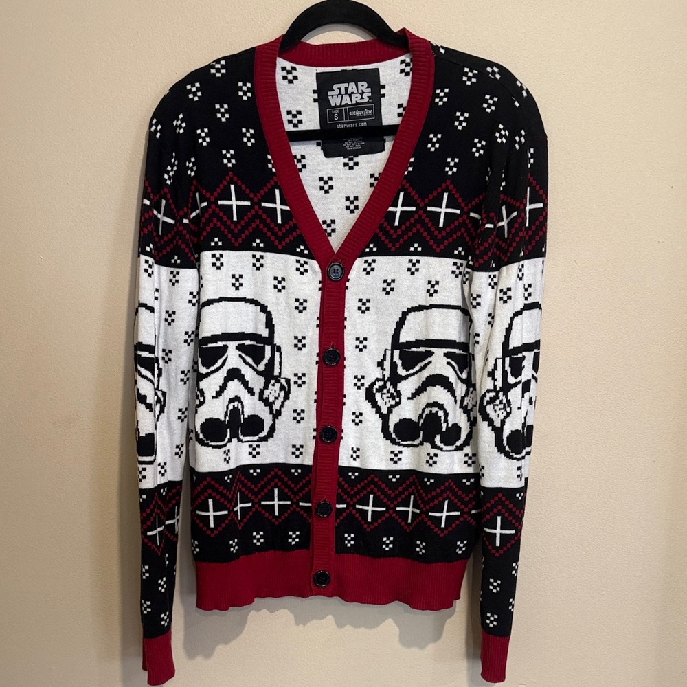 🩵Star Wars Black, White, and Red Stormtrooper Cardigan Disney